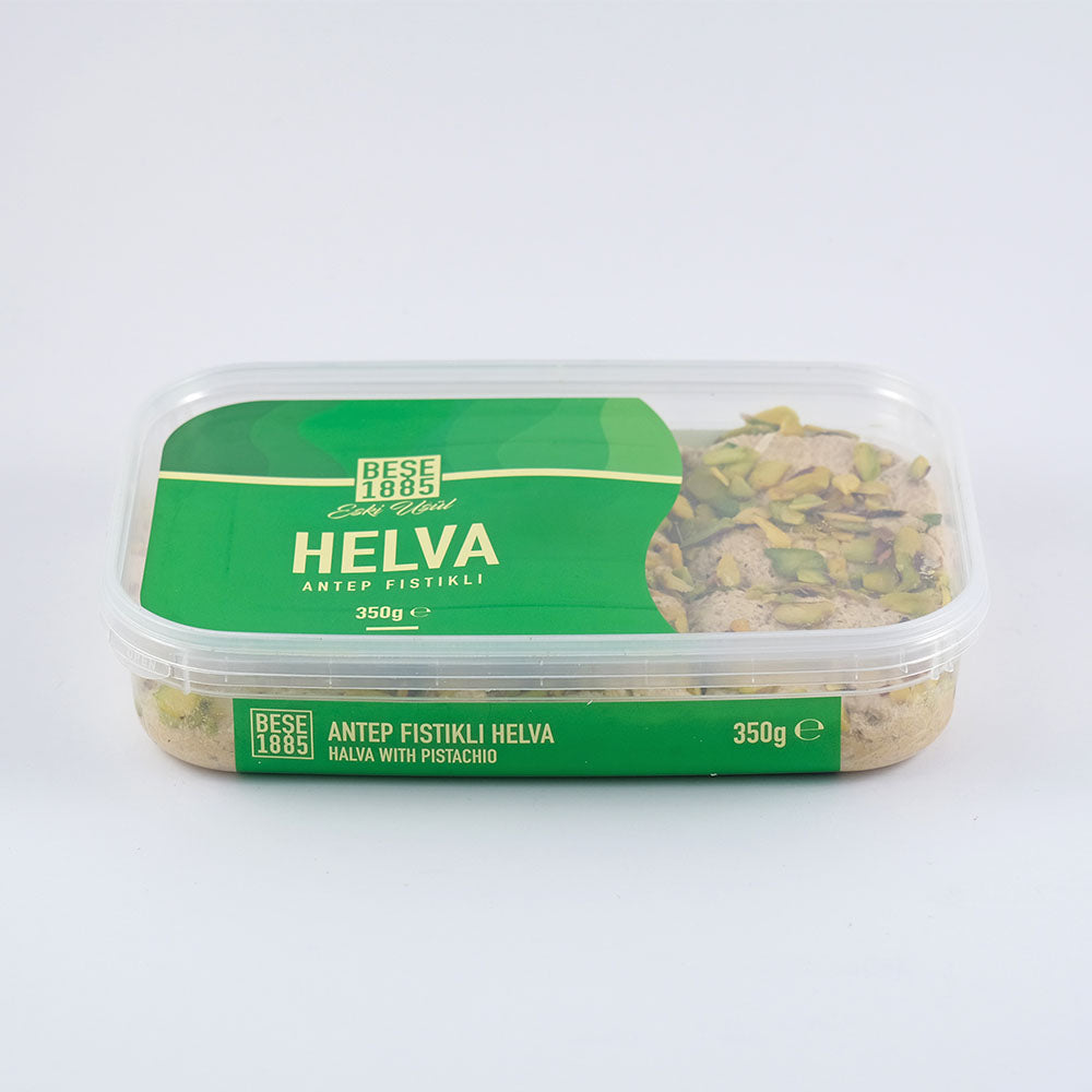 Premium Tahini Halva with Antep Pistachio 350g – front packaging
Premium Tahin Halva met Antep Pistache 350g – voorkant verpakking
Premium Tahini Halva mit Antep Pistazien 350g – Vorderseite der Verpackung