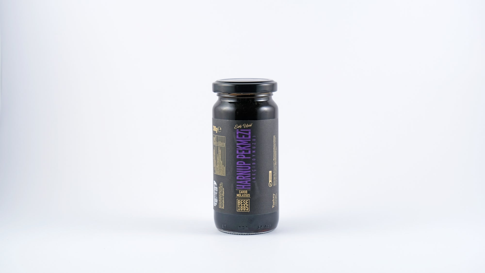 300g glass jar of premium carob molasses – natural, sugar-free, rich in iron and calcium