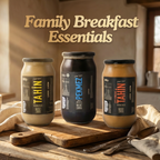 Premium Family Breakfast Essentials Pack | Double-Roasted Tahini, Classic Tahini & Grape Molasses - TurkelloFoods
