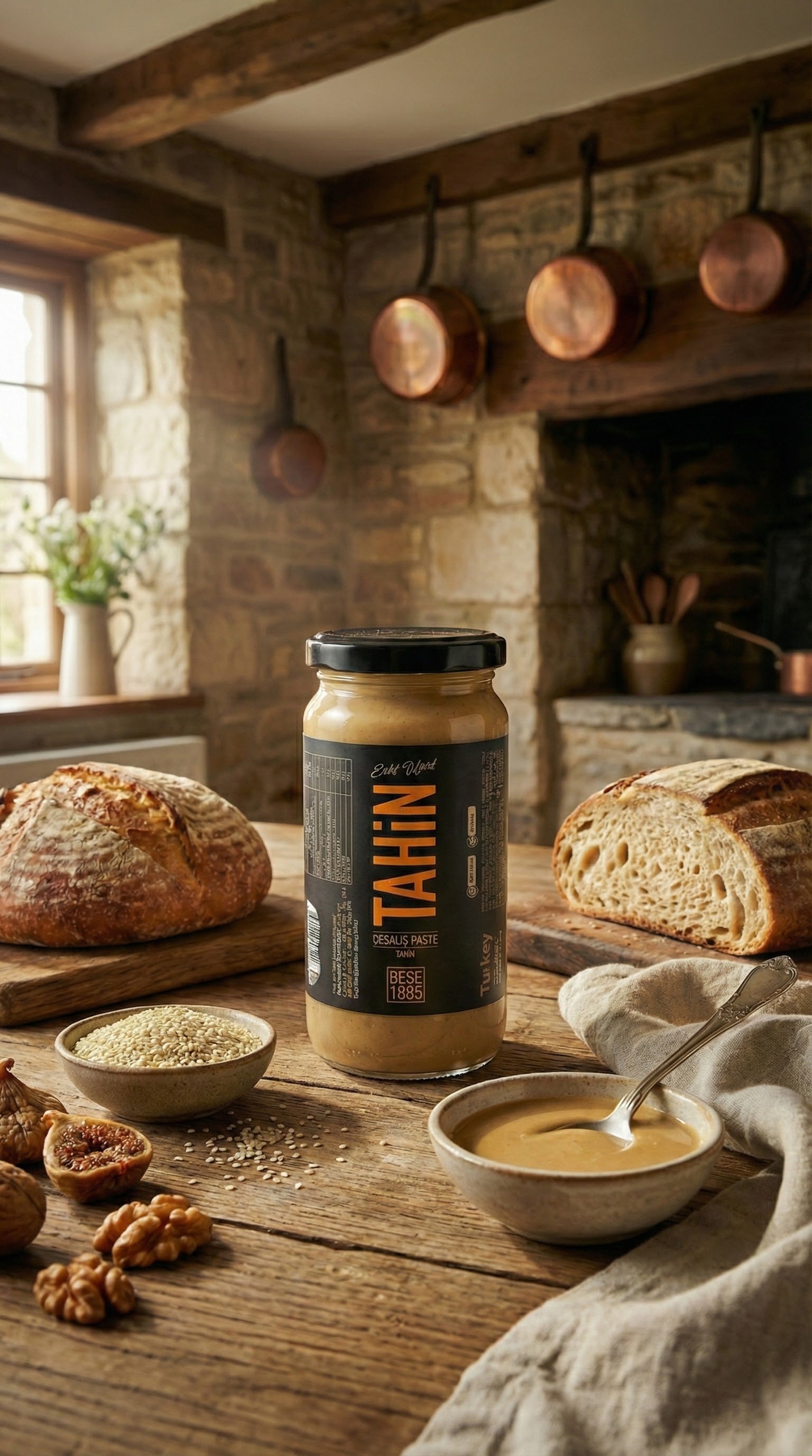 Premium Double Roasted Tahini Halva – 230gr Glass Jar TurkelloFoods