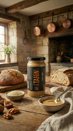 Premium Double Roasted Tahini Halva – 500g Glass Jar TurkelloFoods