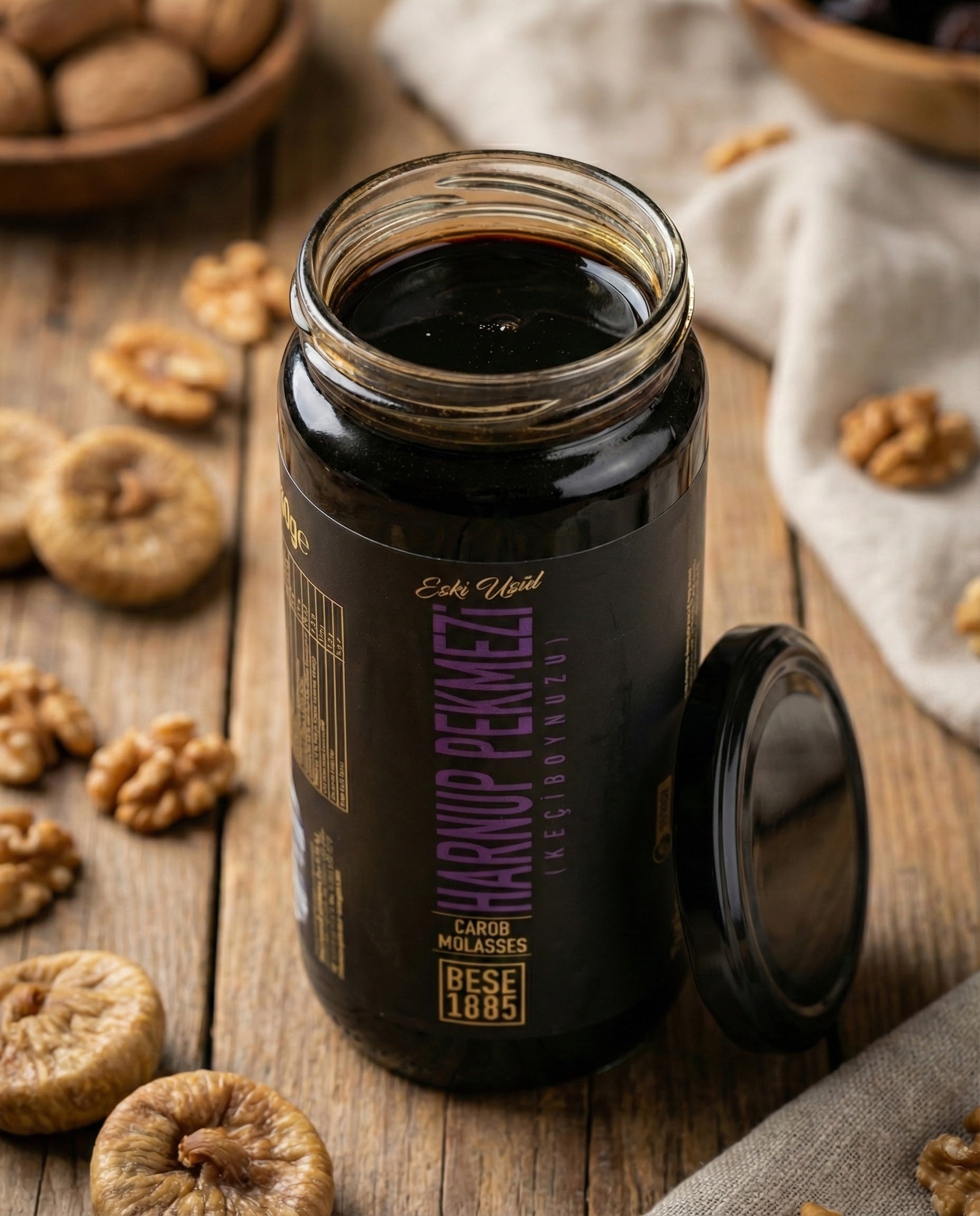 Premium Carob Molasses – 650g Glass Jar | Natural, Iron-Rich