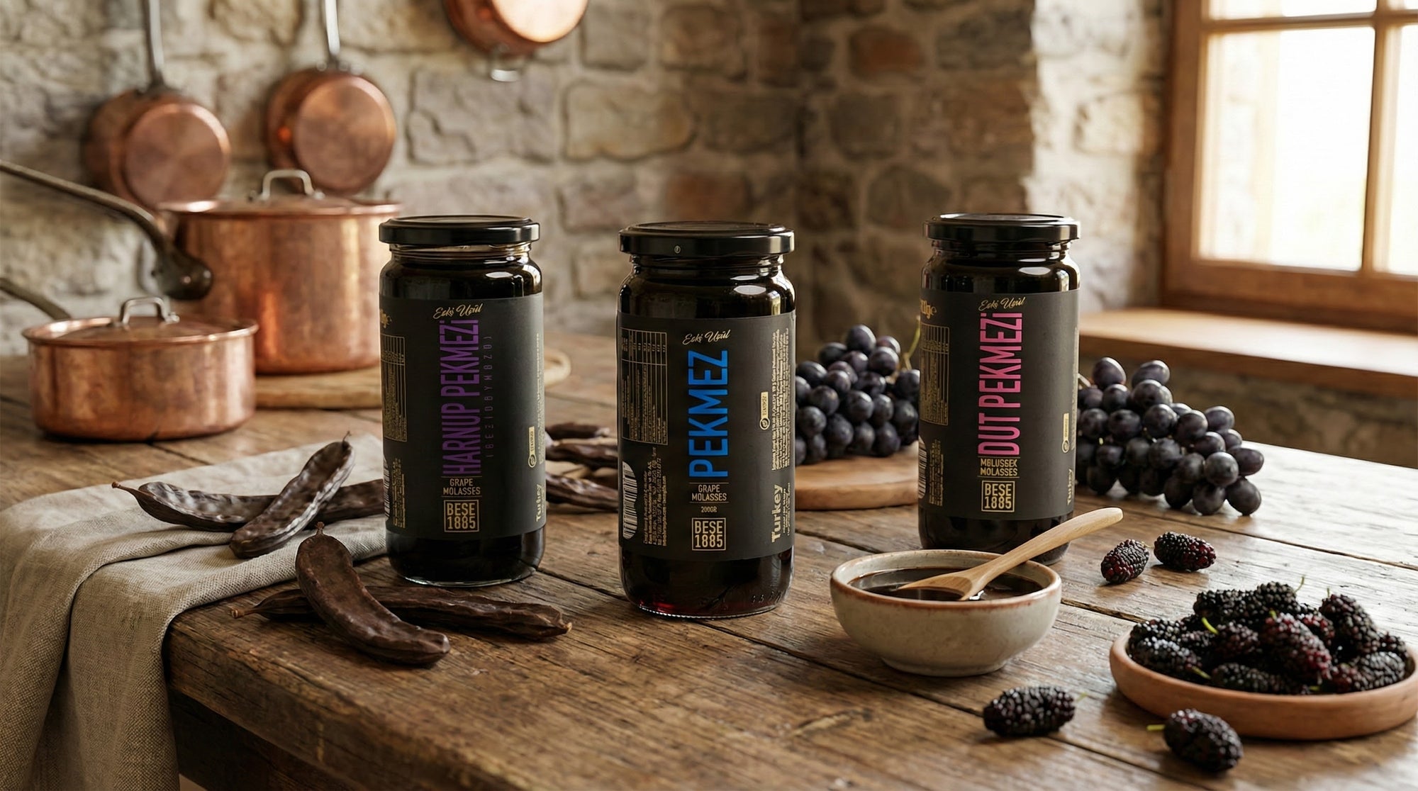 Molasses Variety Pack – 3 x 300g (Mulberry, Grape & Harput) TurkelloFoods