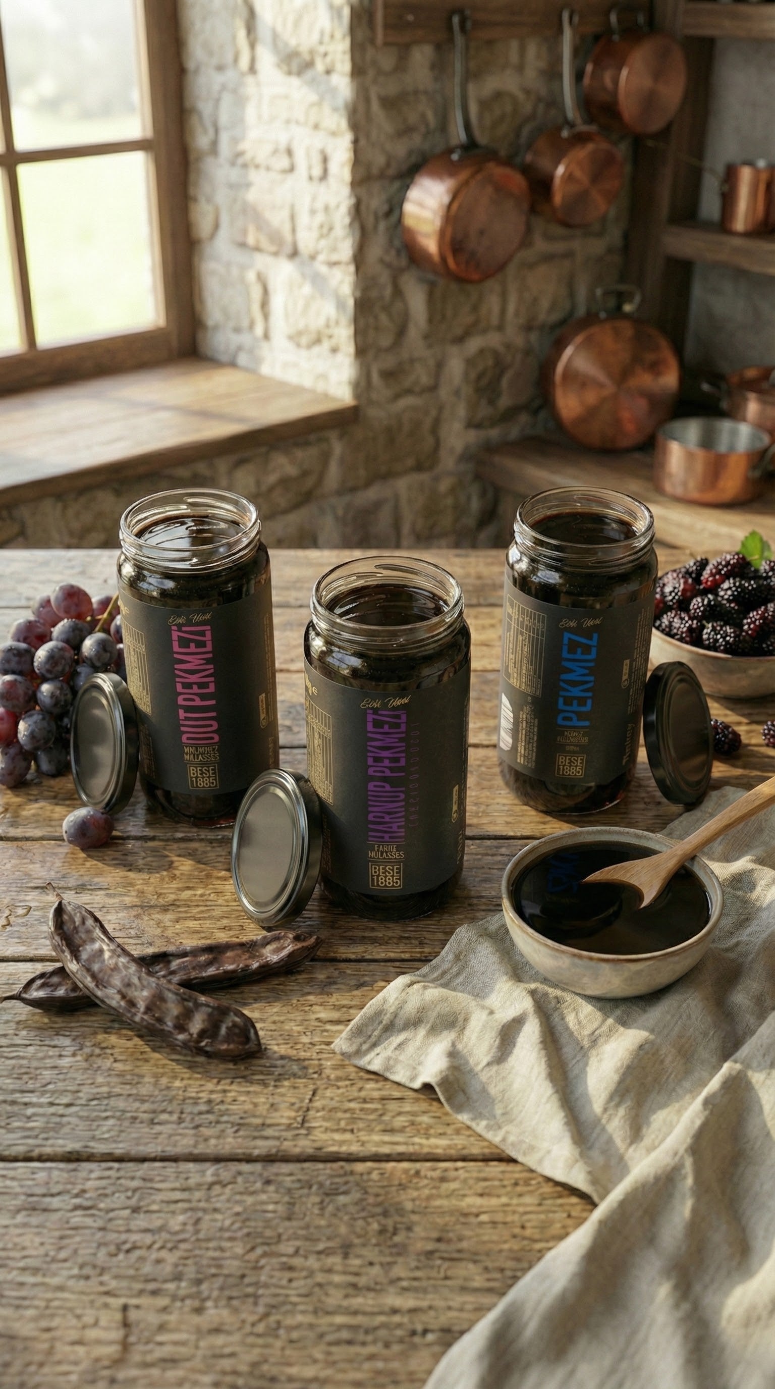 Molasses Variety Pack – 3 x 300g (Mulberry, Grape & Harput) TurkelloFoods