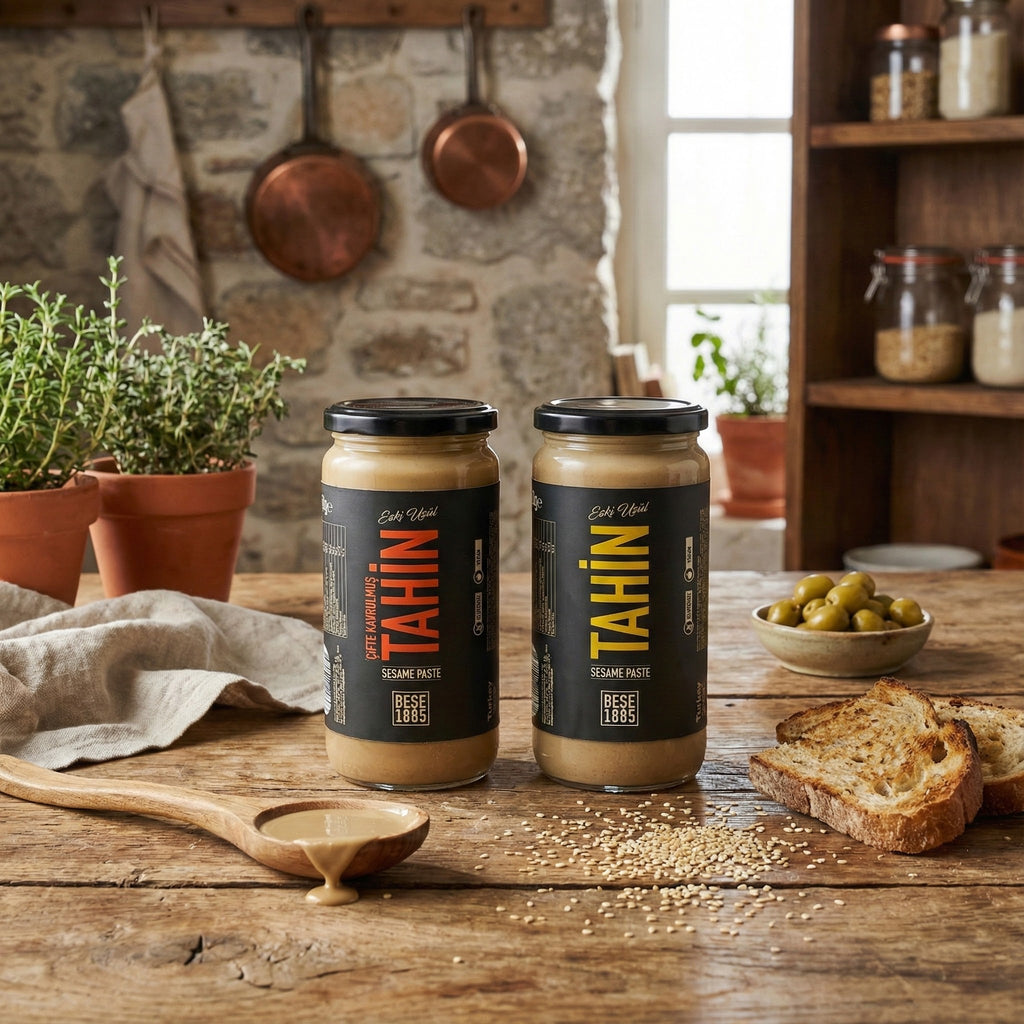 Tahini Lovers Bundle – Classic + Double Roasted | 100% Natural Turkish Sesame (2 × 230g) TurkelloFoods