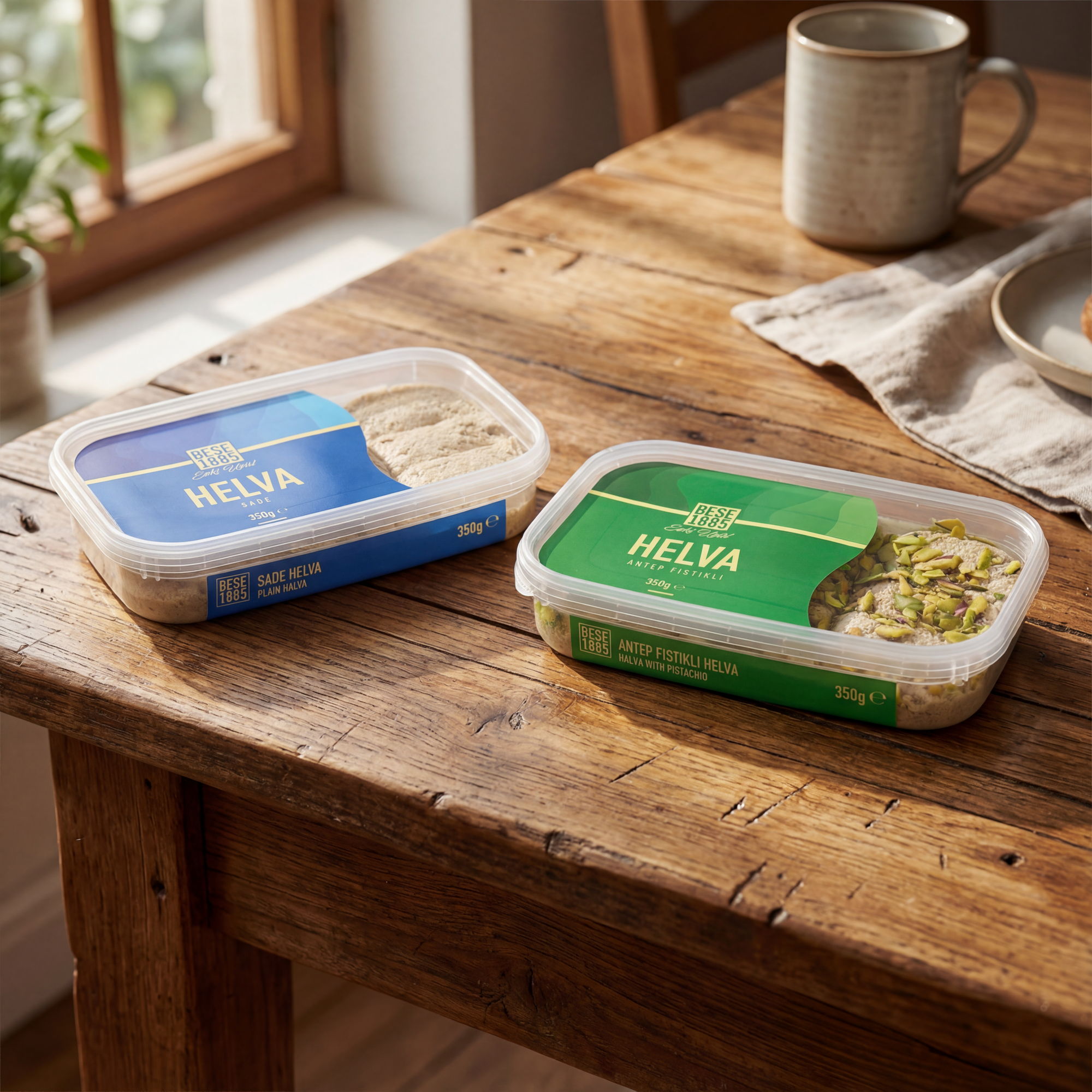 Premium Halva Bundle – Plain & Pistachio (2×350g, 700g Total) TurkelloFoods