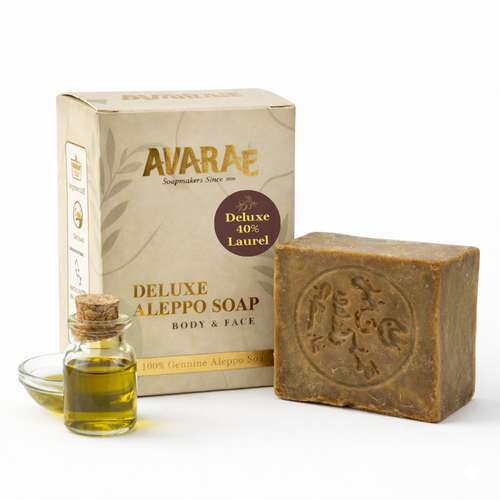 AVARAÉ Deluxe Aleppo Zeep – 40% Laurierbesolie (200g) Avaraé