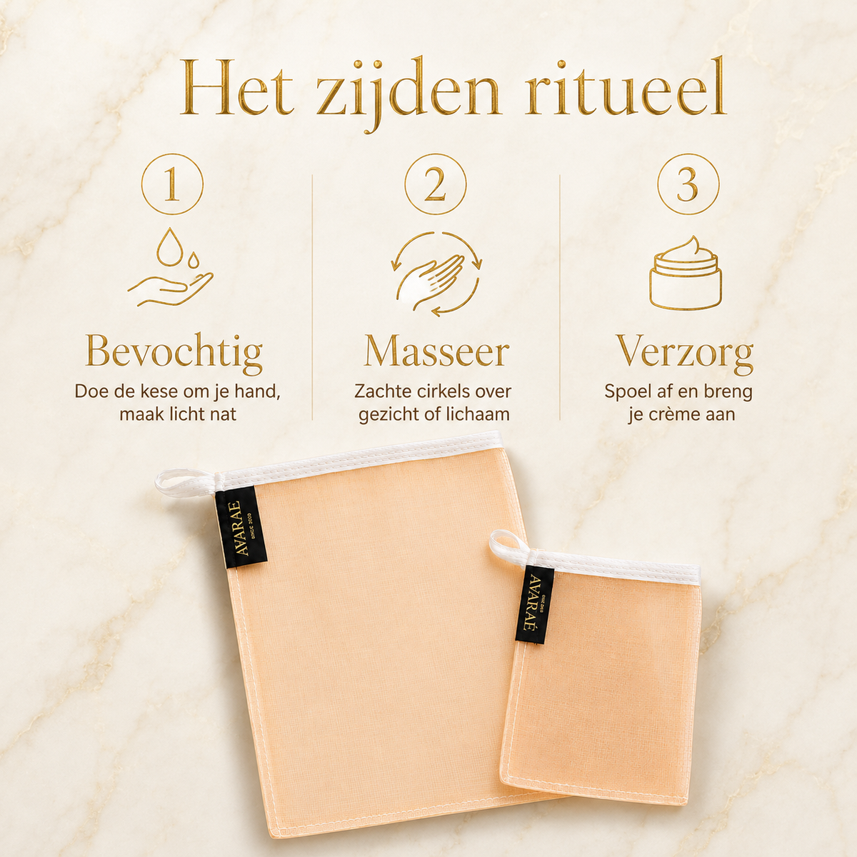 Avaraé Zijden Kese Duo — 100% Zijde voor Gezicht & Lichaam