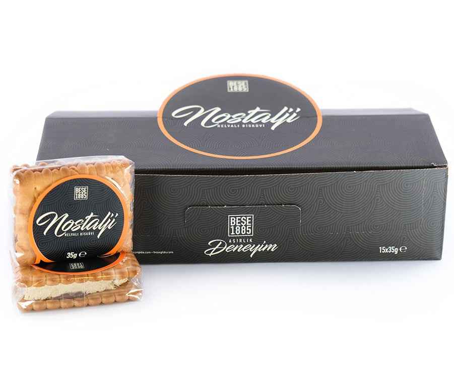 Nostalji Biscuits met Tahin Helva 35g – 15 Stuks | Turkse Snack TurkelloFoods