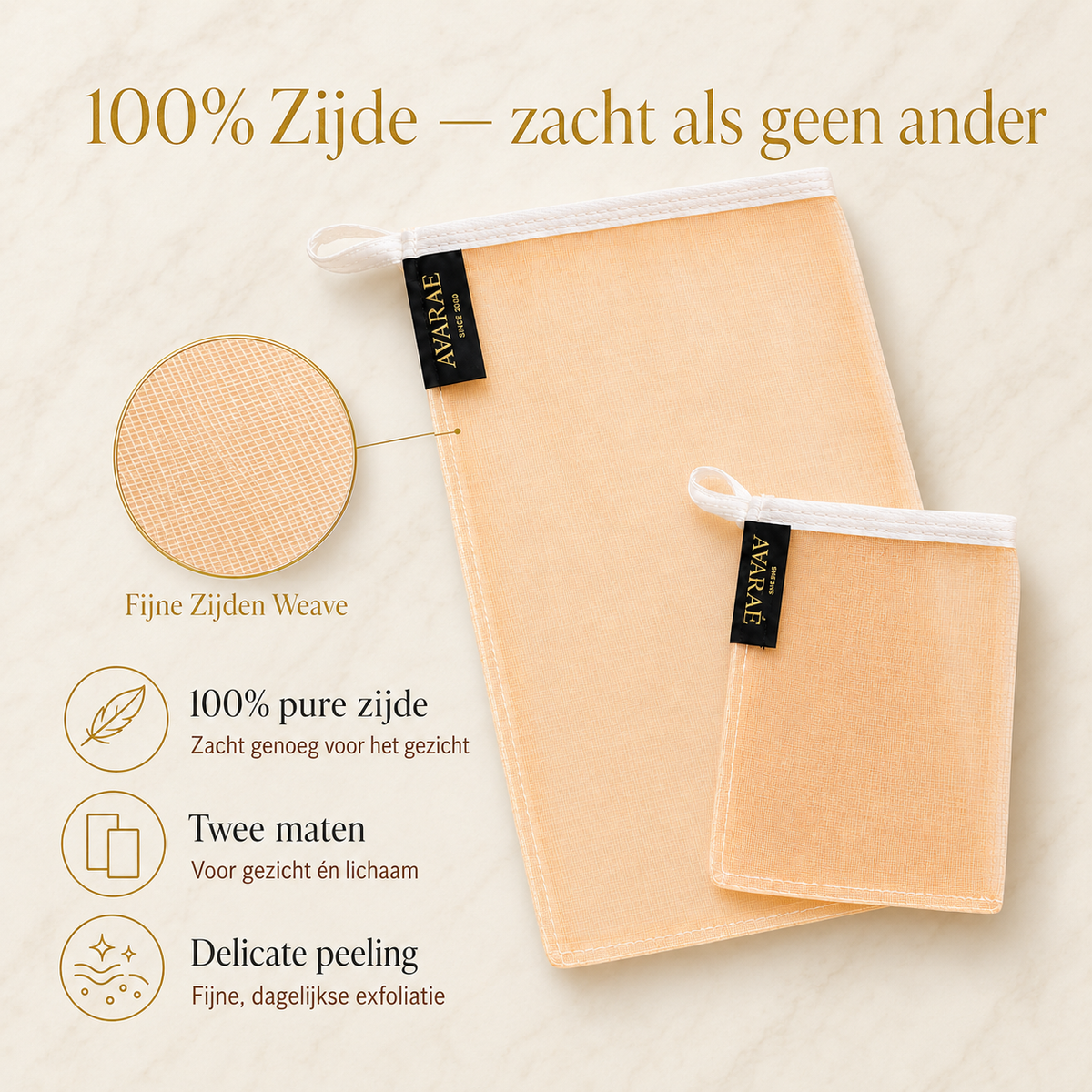 Avaraé Zijden Kese Duo — 100% Zijde voor Gezicht & Lichaam