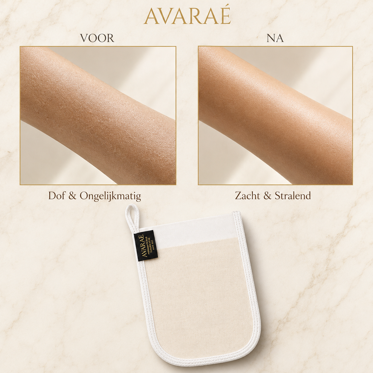 Avaraé Kese Handschoen Wit — Premium Scrub voor Gezicht & Lichaam