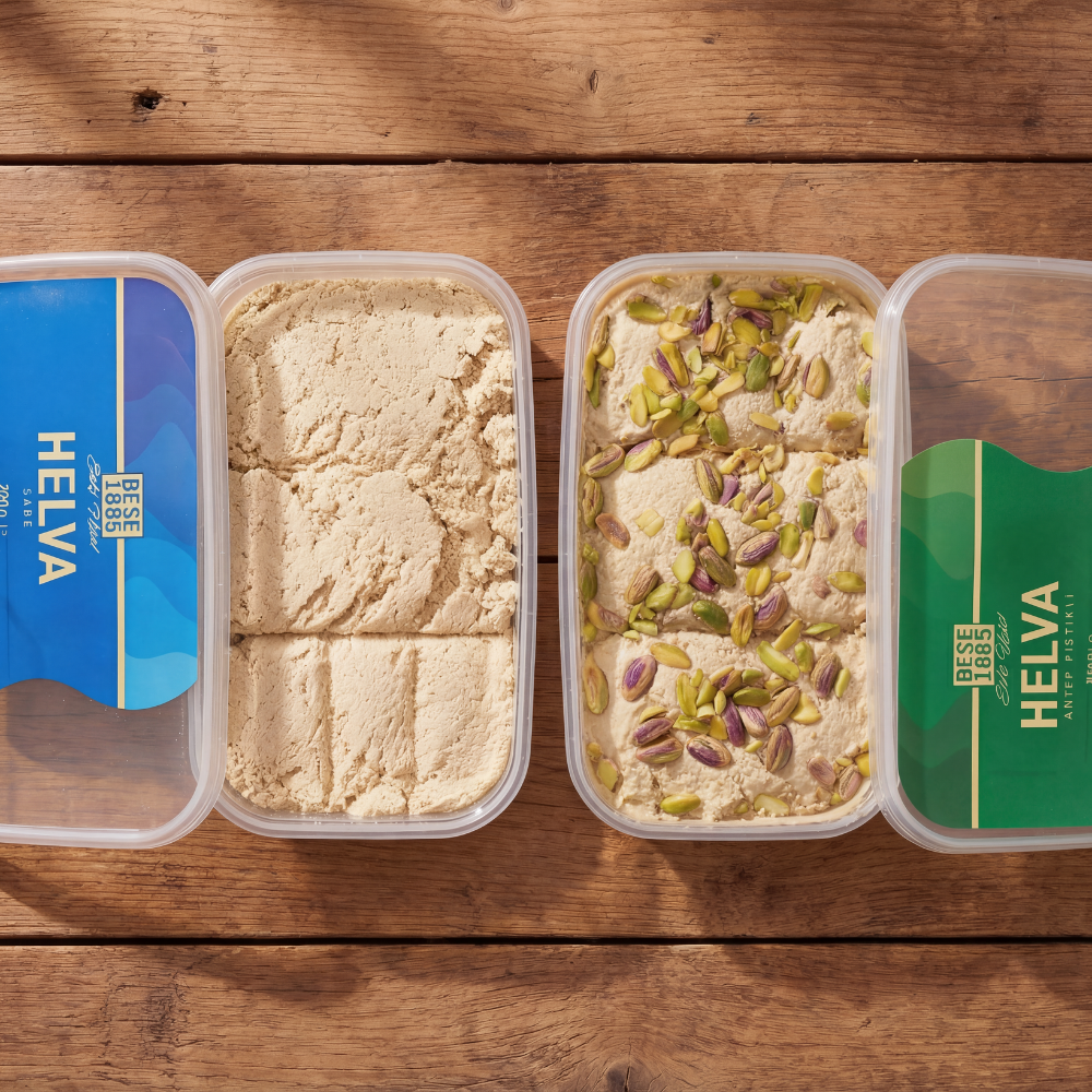 Premium Halva Bundle – Plain & Pistachio (2×350g, 700g Total) TurkelloFoods