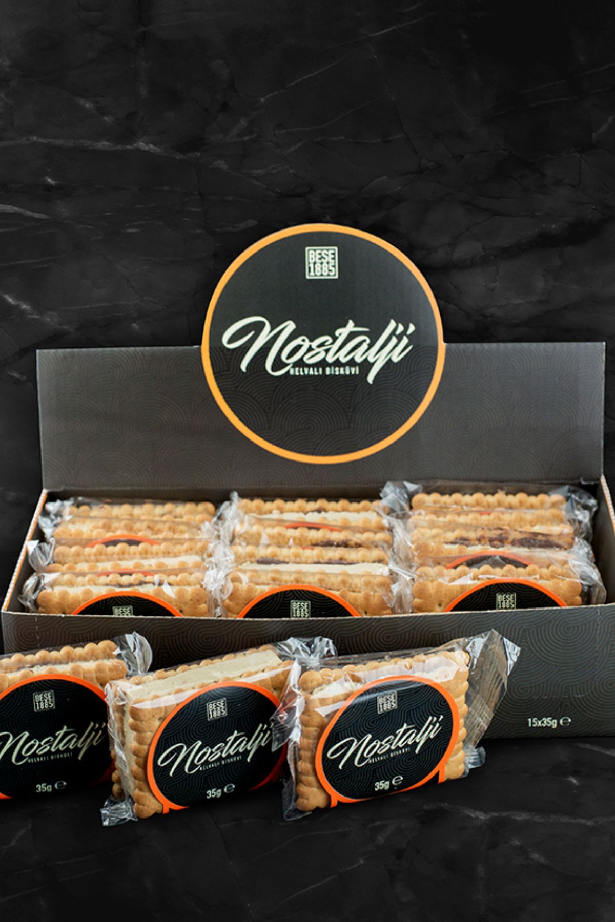 Nostalji Biscuits met Tahin Helva 35g – 15 Stuks | Turkse Snack TurkelloFoods