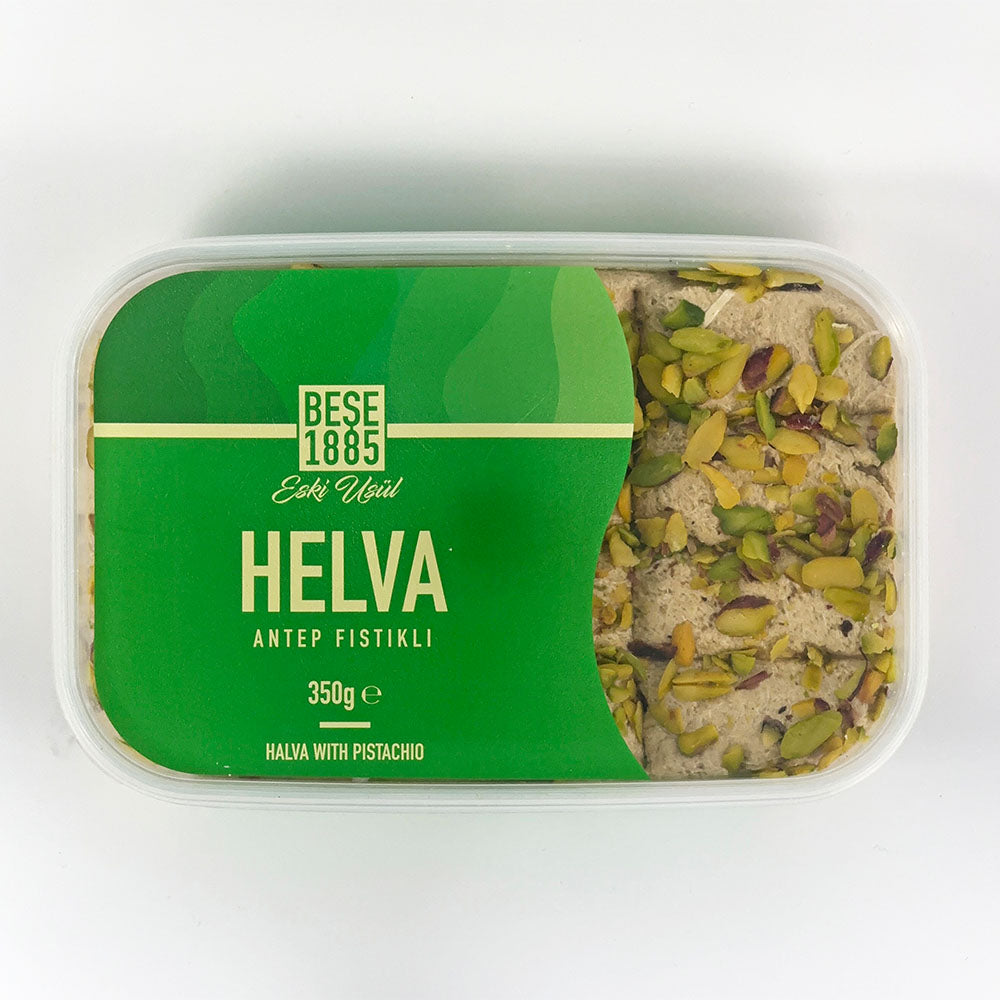 Premium Tahini Halva with Antep Pistachio 350g – top view

Premium Tahin Halva met Antep Pistache 350g – bovenaanzicht

Premium Tahini Halva mit Antep Pistazien 350g – Draufsicht