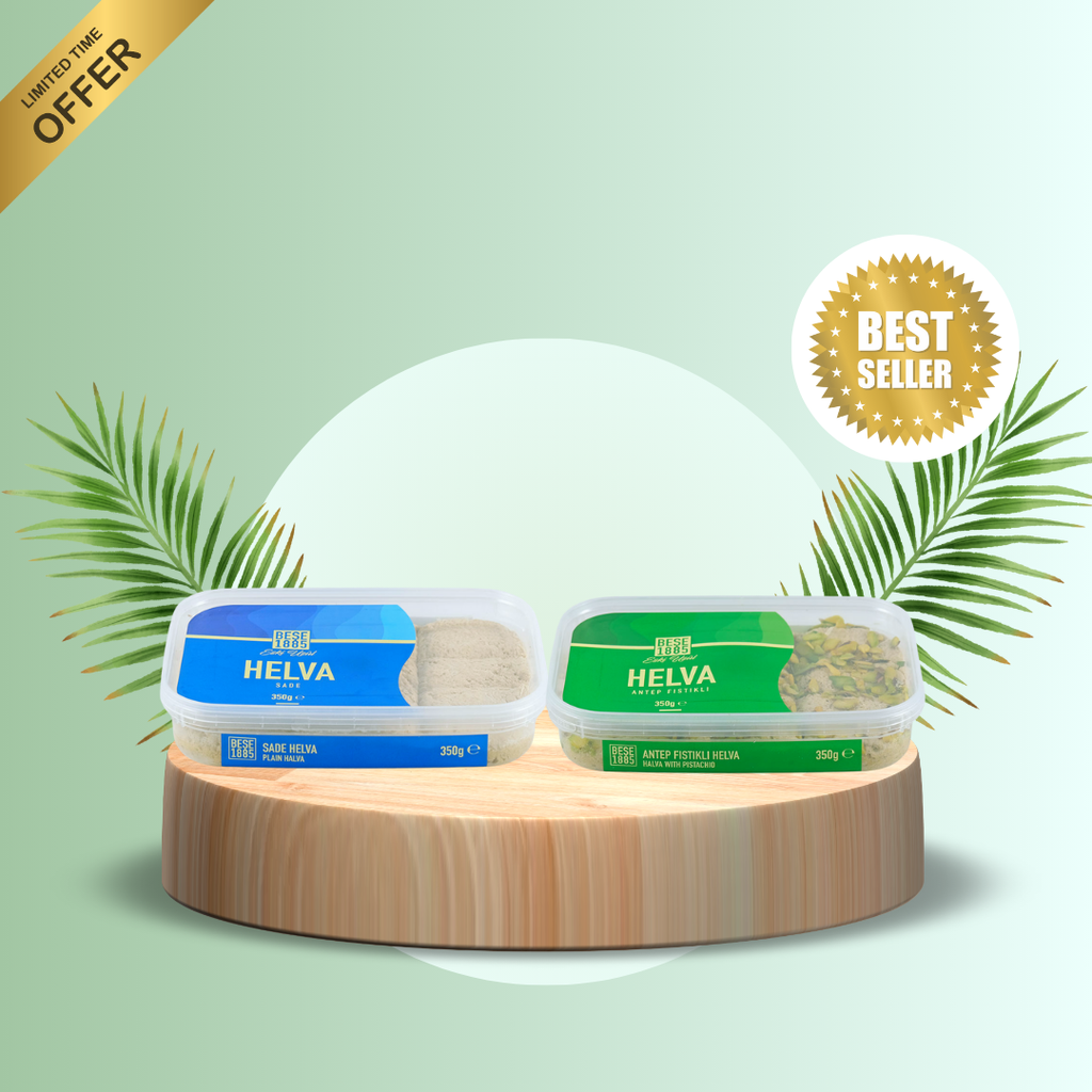 Premium Halva Bundle – Plain & Pistachio (2×350g, 700g Total)