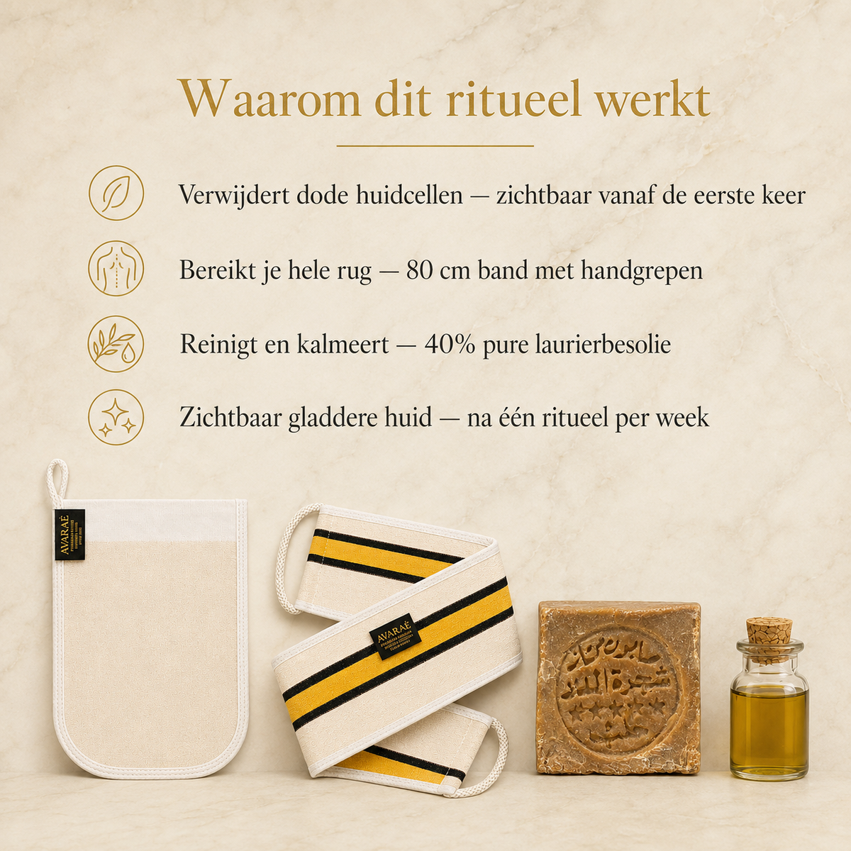 Avaraé Complete Hammam Set — Rug Kese + Hand Kese + Aleppo Zeep 40%