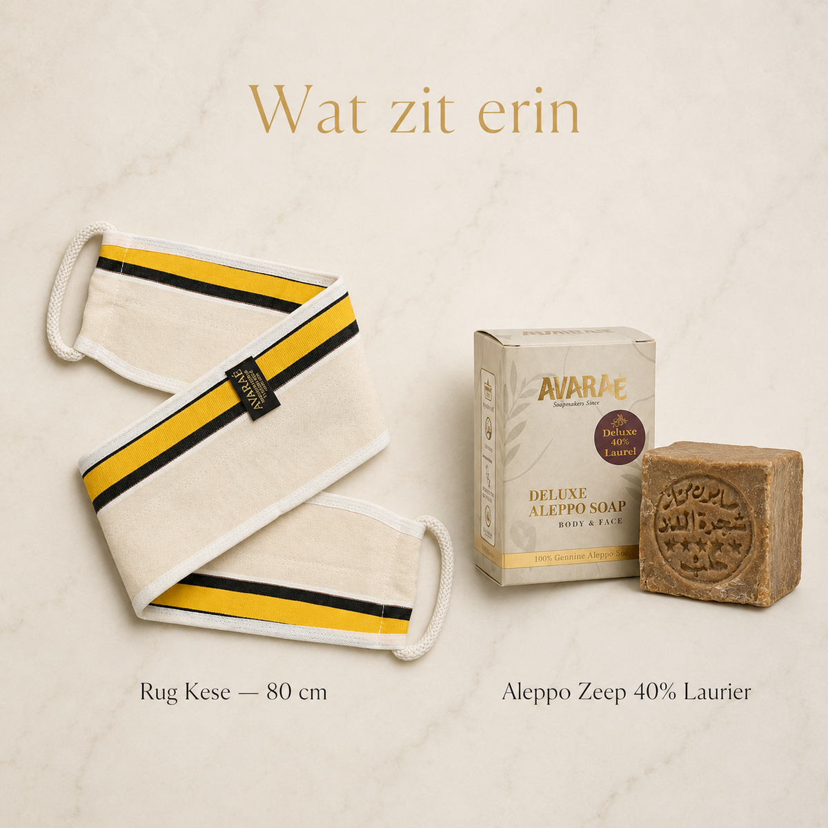 Avaraé Rug & Glans Set — Rugscrubber XL + Aleppo Zeep 40%