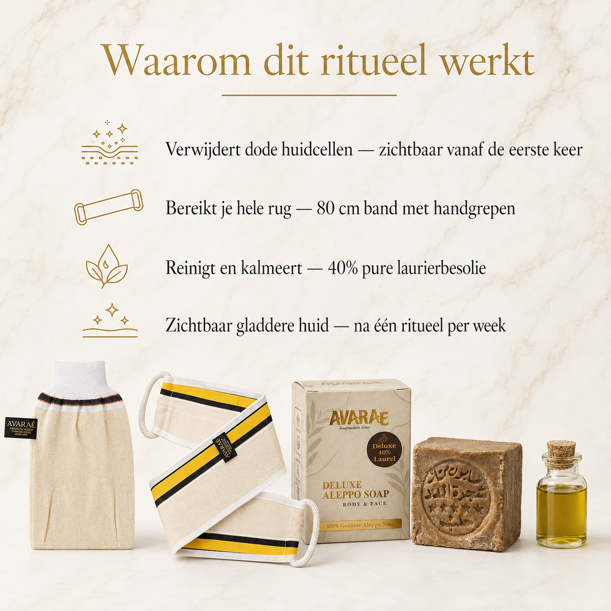 Avaraé Hammam Experience Set — Rug Kese + Hand Kese + Aleppo Zeep 40%