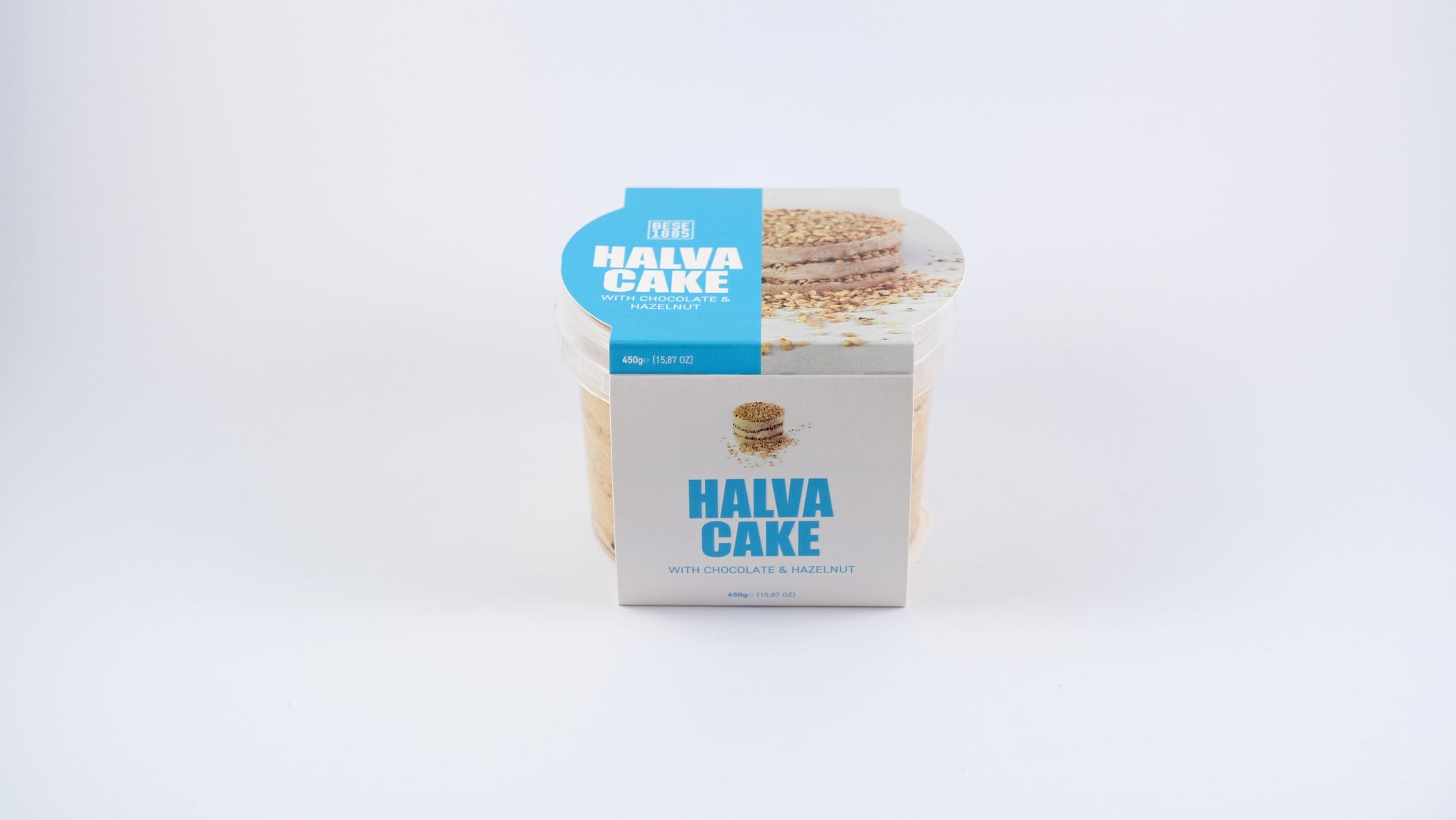 Front view of packaged Premium Halva Cake – Hazelnut & Chocolate – 450g

Vooraanzicht van verpakte Premium Halva Cake – Hazelnoot & Chocolade – 450g

Vorderansicht der verpackten Premium Halva-Kuchen – Haselnuss & Schokolade – 450g
