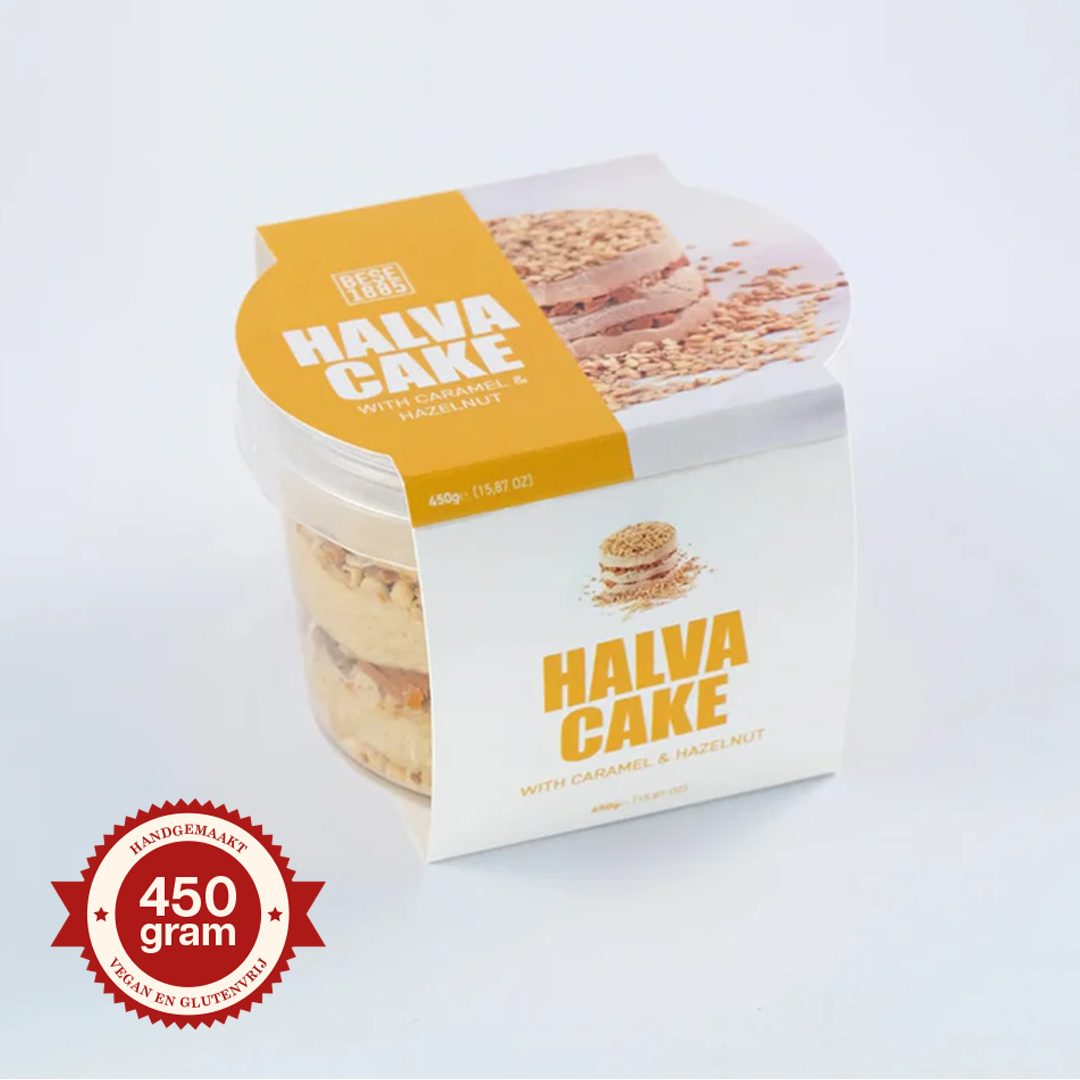 Premium Halva Cake – 450g – Caramel & Hazelnut TurkelloFoods