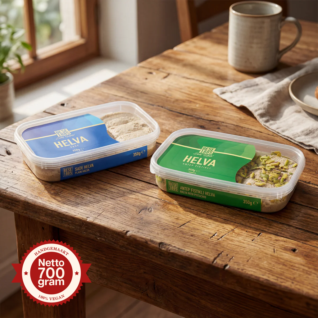 Premium Halva Bundle – Plain & Pistachio (2×350g, 700g Total) TurkelloFoods