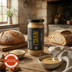 Premium Turkish Tahini – 100% Natural Stone-Ground Sesame Paste (230g Glass Jar) TurkelloFoods