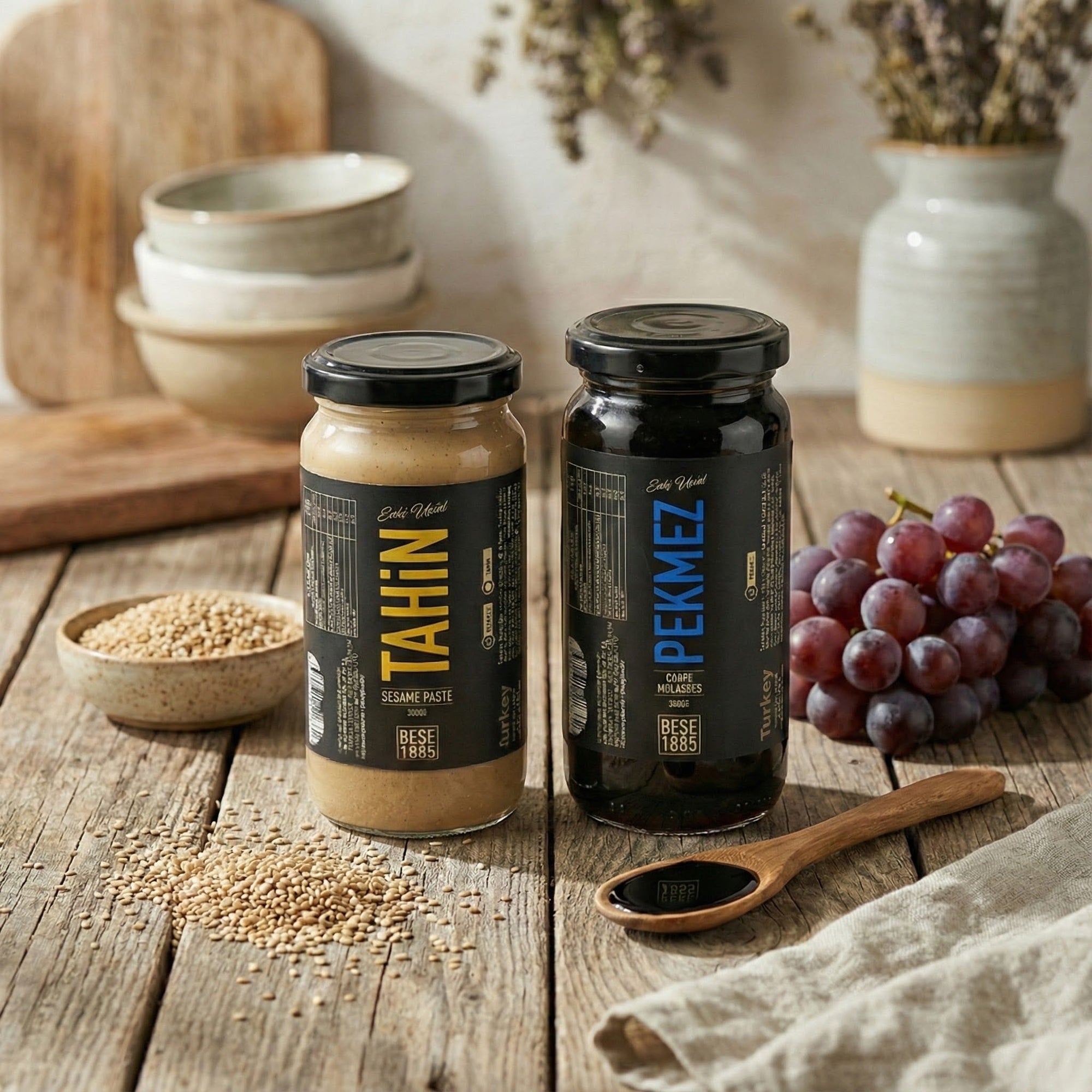 Tahini & Grape Molasses Duo – 230g + 300g TurkelloFoods
