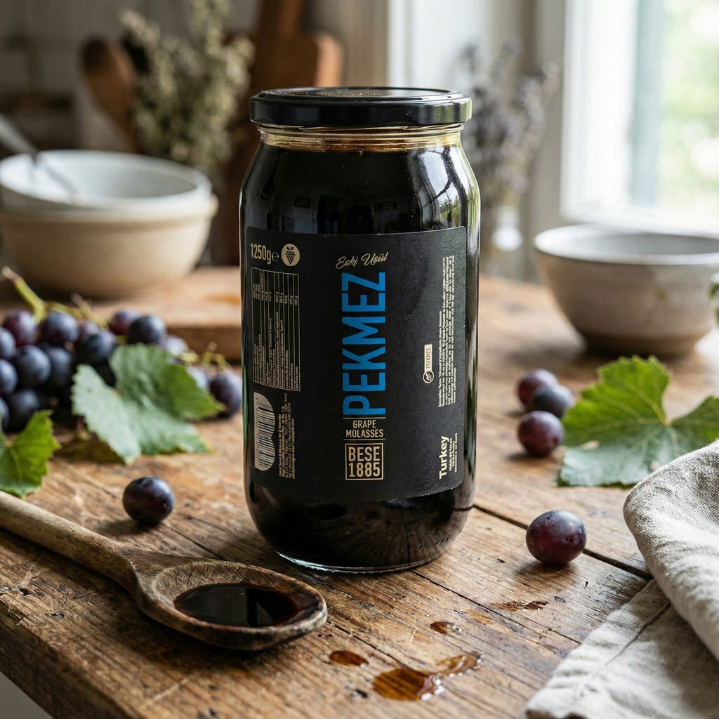 Premium Grape Molasses – 1250g Glass Jar | Natural, Iron-Rich, Sugar-Free TurkelloFoods