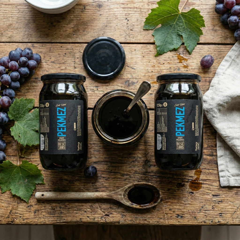 Premium Grape Molasses – 1250g Glass Jar | Natural, Iron-Rich, Sugar-Free TurkelloFoods