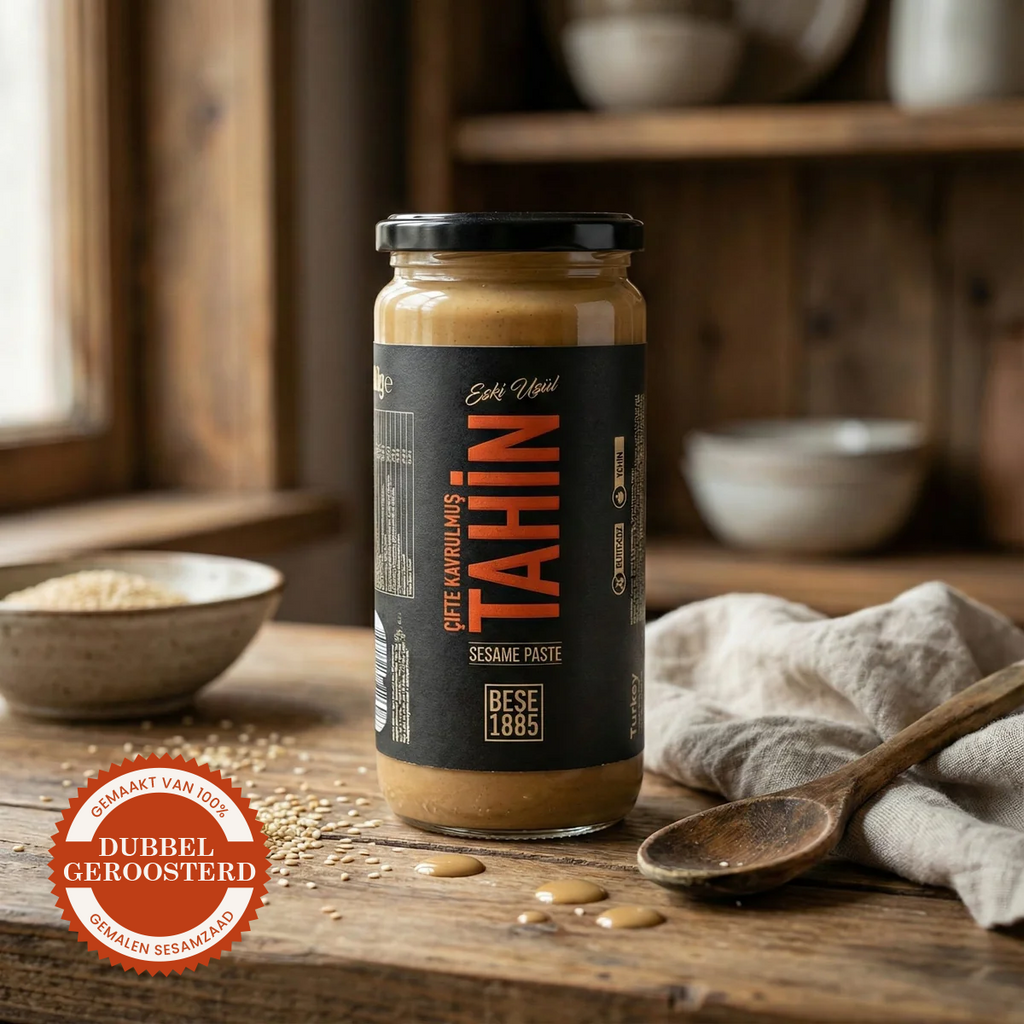 Premium Double Roasted Tahini Halva – 500g Glass Jar TurkelloFoods
