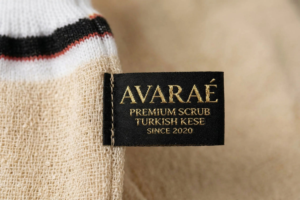 Avaraé Kese Handschoen Ecru — Authentieke Turkse Scrubhandschoen
