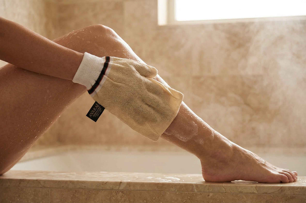 Avaraé Hammam Ritueel Set — Kese + Aleppo Zeep 40% Laurier