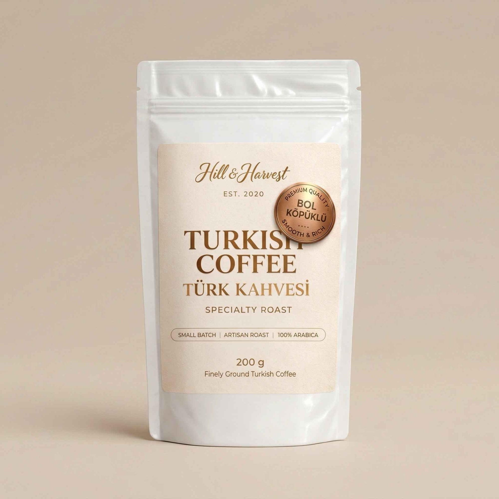 Hill & Harvest Freshly Ground Turkish Coffee – Premium Specialty Roast (200g) Hill & Harvest