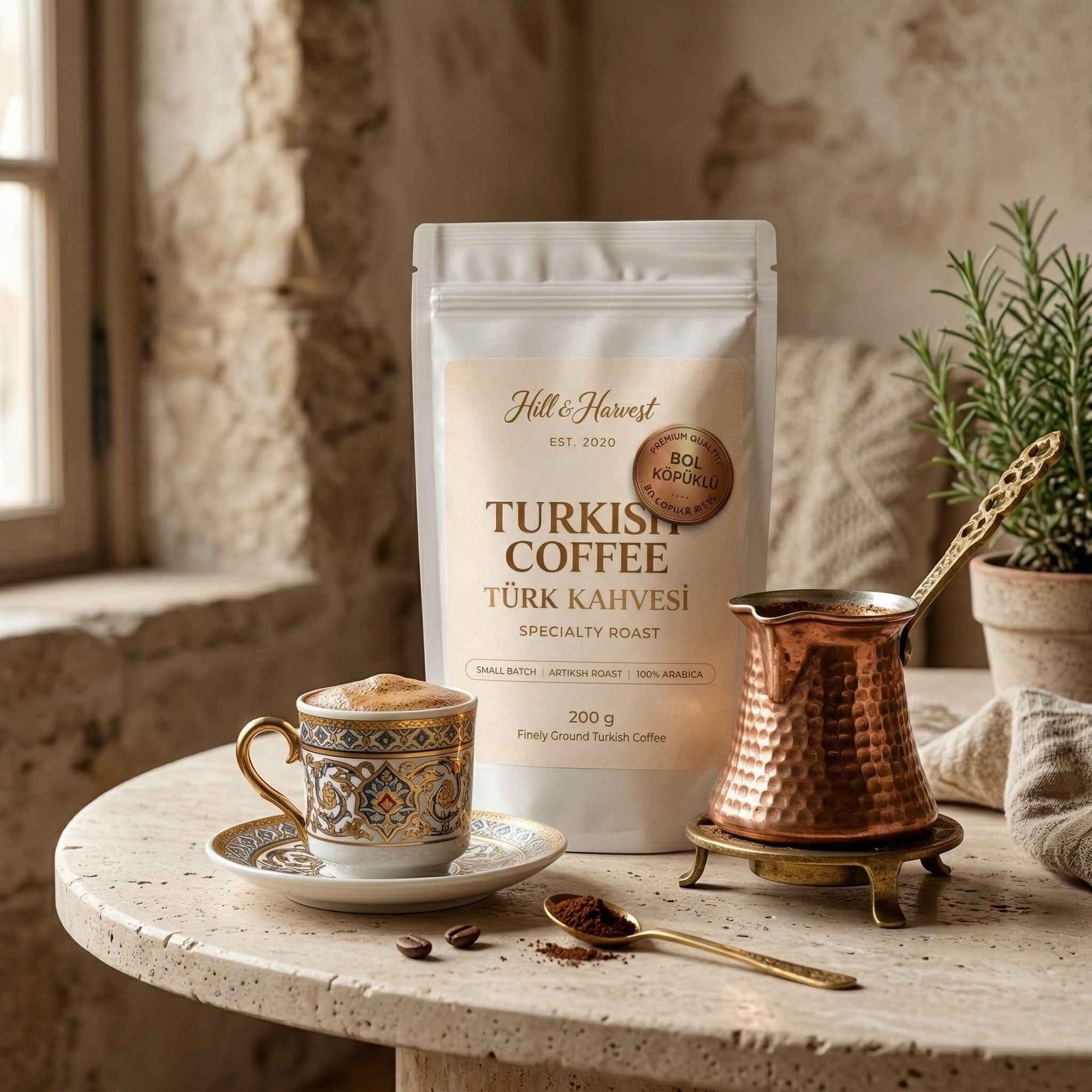 Hill & Harvest Freshly Ground Turkish Coffee – Premium Specialty Roast (200g) Hill & Harvest