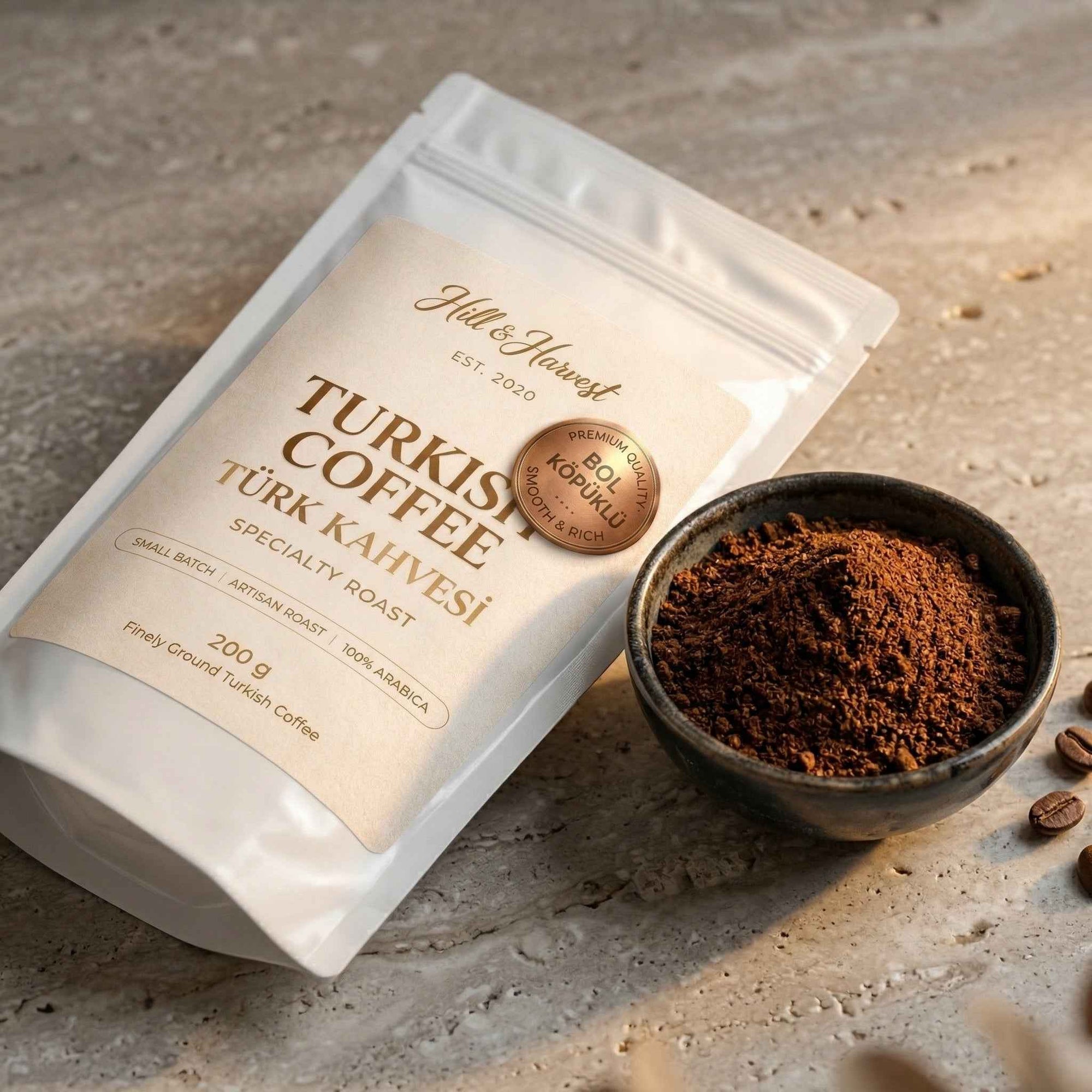 Hill & Harvest Freshly Ground Turkish Coffee – Premium Specialty Roast (200g) Hill & Harvest
